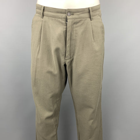 NOMA T.D. Size 34 Olive Cotton Zip Fly Pleated Casual Pants