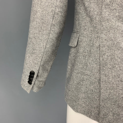 SCOTCH AND SODA Size M Light Gray Herringbone Polyester Wool Sport Coat