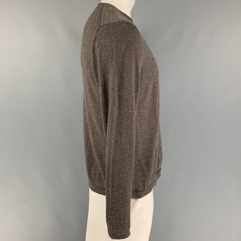 NEIMAN MARCUS Size XL Brown Cashmere Crew-Neck Pullover