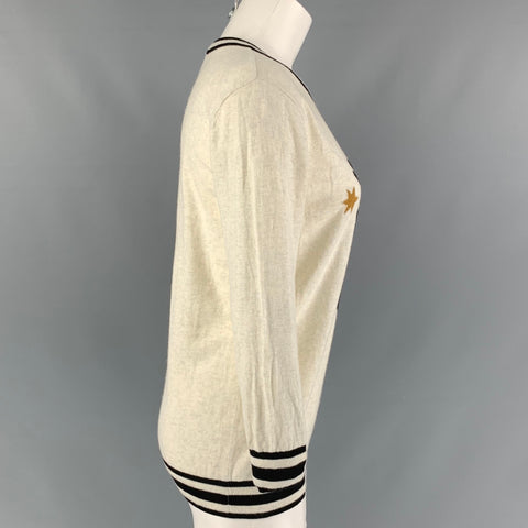 SCOTCH AND SODA Jersey de dibujos animados de algodón/lana color crema y negro Talla M