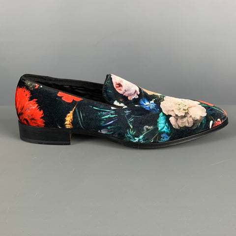 PAUL SMITH Size 10 Multi-Color Floral Velvet Loafers
