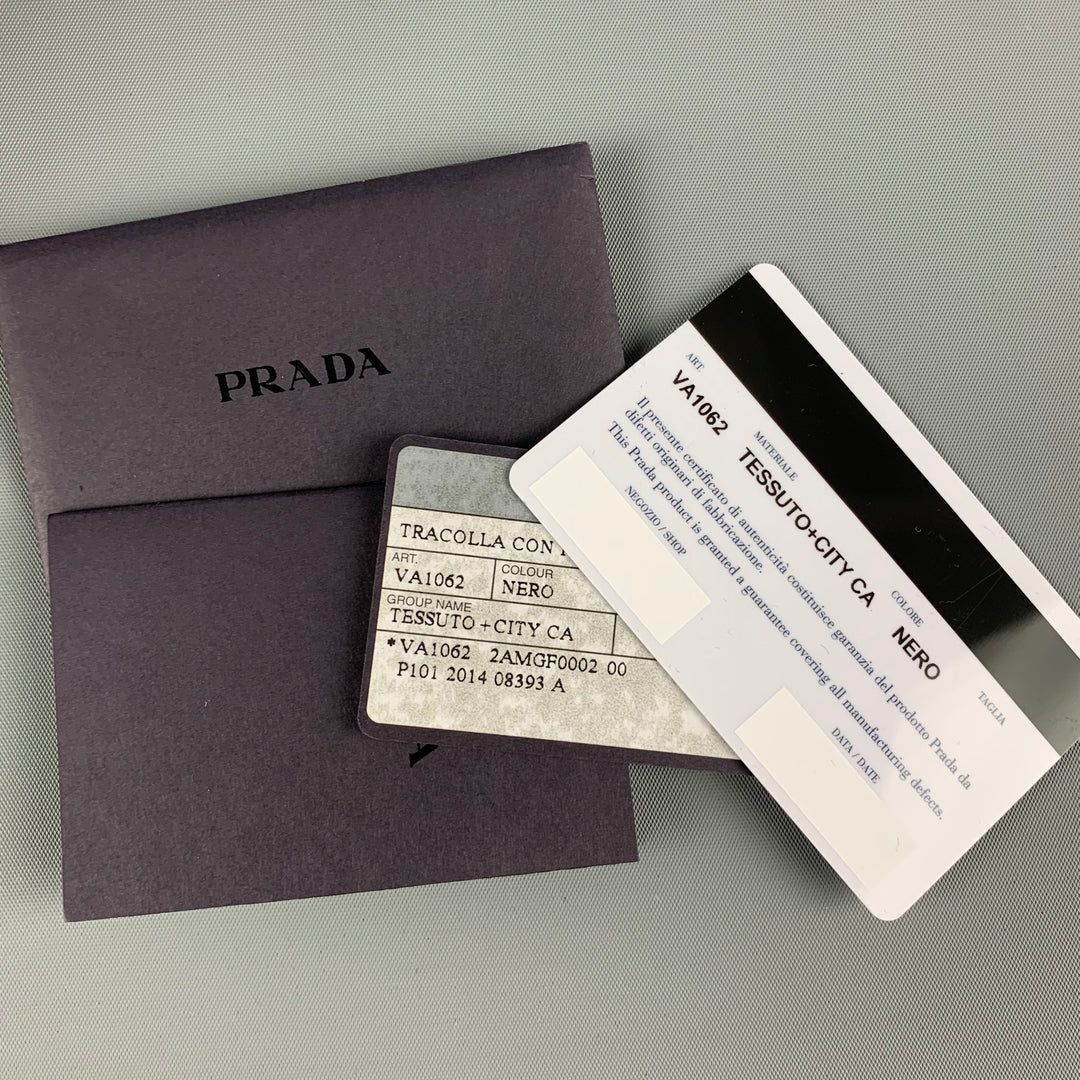 Prada - Black Nylon Mini Handbag w/ Embroidered Trim – Current Boutique