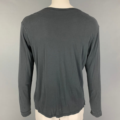 ALLSAINTS Size XXL Gray Black Graphic Cotton Scoop Neck T-shirt