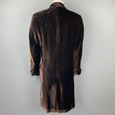 PAUL SMITH Taille L Manteau boutonné à revers cranté en velours marron