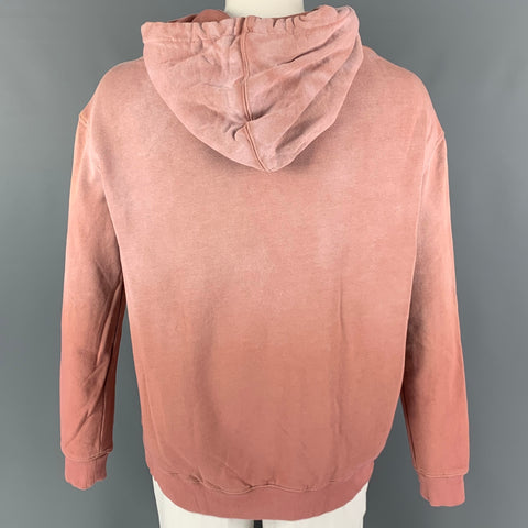 KSUBI Size S Orange Black Logo Cotton Hooded Sweatshirt