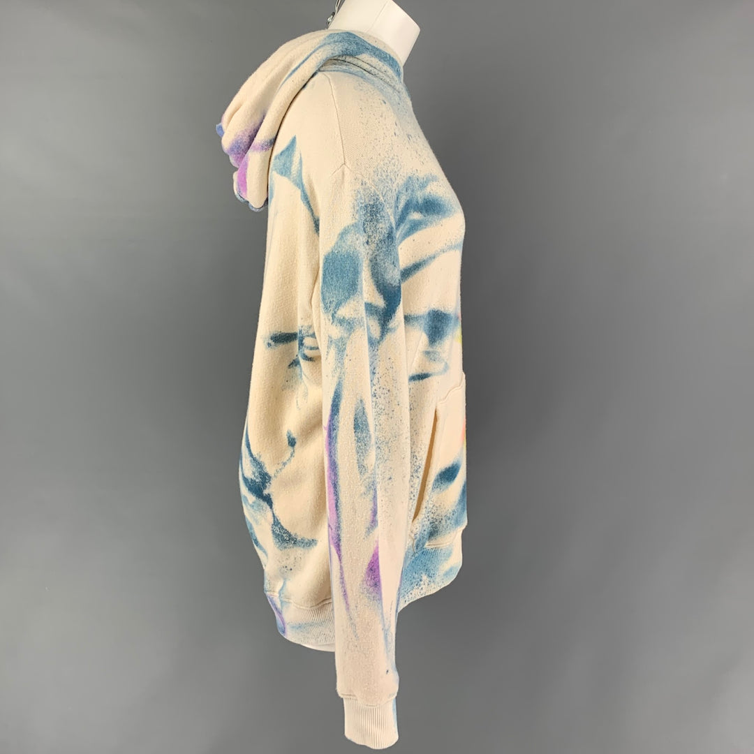 THE ELDER STATESMAN Size S Cream Multi-Color Tie Dye Hoodie Sweatshirt