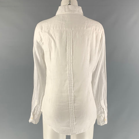 SHIRT Size XS White Linen Solid Shirt