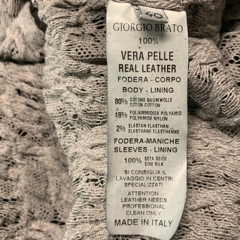 GIORGIO BRATO Chaqueta con botones de cuero negro talla 4