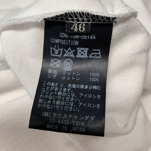 CHRISTIAN DADA Talla XS Camiseta de manga larga de algodón con bordado en oro blanco