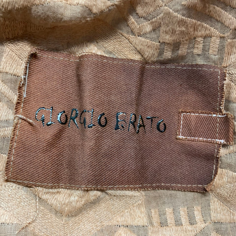 GIORGIO BRATO Size 6 Brown Perforated Button Up Jacket