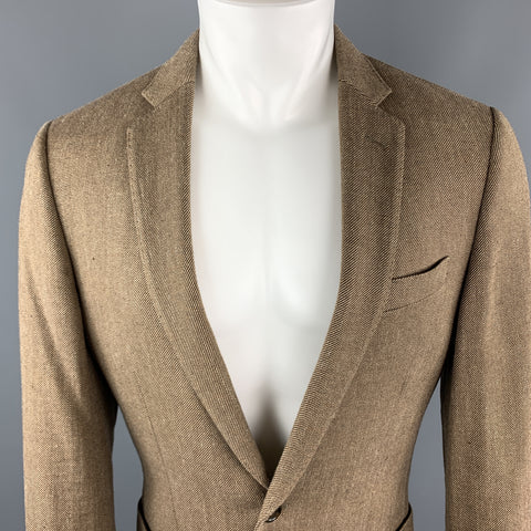 J CREW 38 Regular Brown Diagonal Stripe Cotton Blend Sport Coat