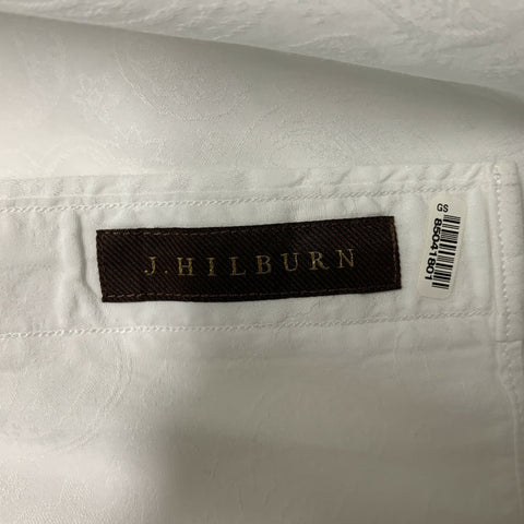 J.HILBURN Size 40 White Paisley Cotton Long Sleeve Shirt