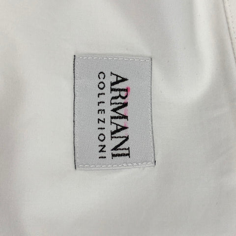 ARMANI COLLEZIONI Size M White Cotton Tuxedo Long Sleeve Shirt