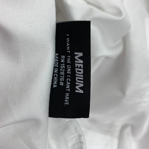 PLEASURES Size M White Multi-Color Print Cotton Button Up Long Sleeve Shirt