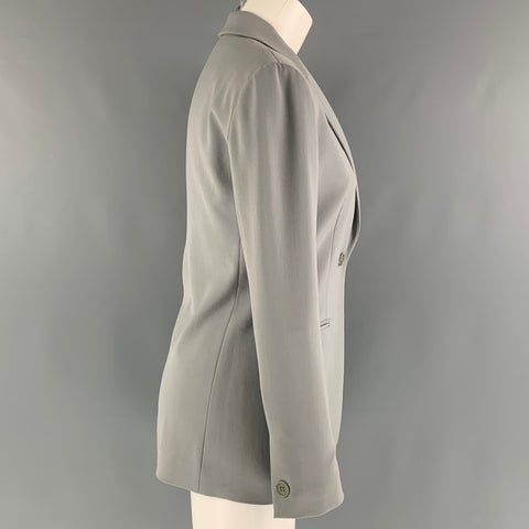 EMPORIO ARMANI Size 2 Grey Mint Polyester Blend Jacket