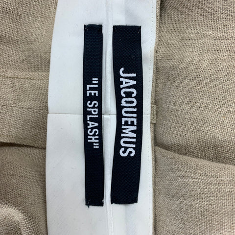 JACQUEMUS Spring 22 Size 4 Oatmeal Linen Le Pantalon Sauge Dress Pants