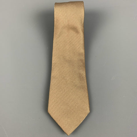 HELMUT LANG Cream Taupe Textured Silk Tie