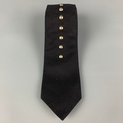 COMME des GARCONS HOMME PLUS Black Silver Studded Skinny Neck Tie