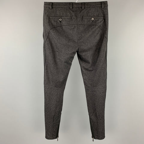 LANVIN Size 30 Charcoal Heather Sable Narrow leg Dress Pants