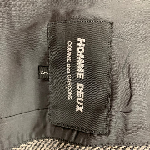 COMME des GARCONS HOMME DEUX Size S Charcoal Grey Black Herringbone Sport Coat
