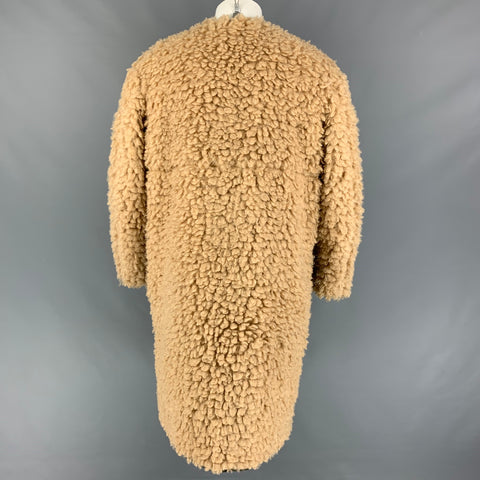 R13 Size S Khaki Olive Textured Polyester Collarless Coat
