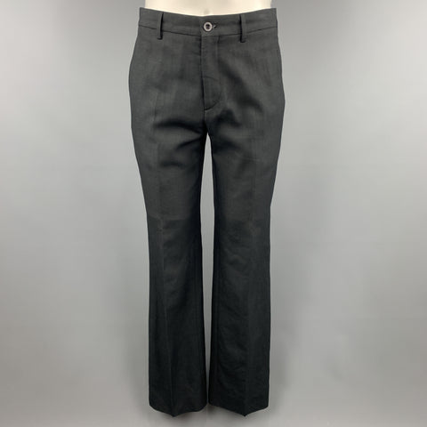 MARC JACOBS Size 38 Solid Black Wool Blend Woven Notch Lapel Suit