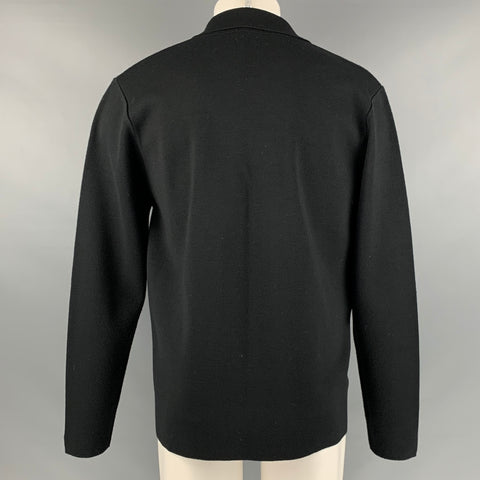 VINTAGE Size M Black Knit Double Breasted Jacket