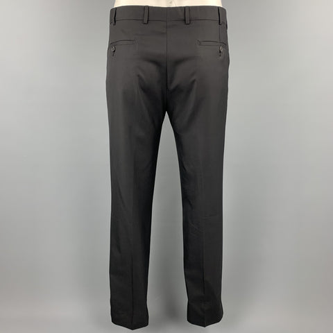 PRADA 40 Regular Black Wool / Silk Notch Lapel Suit