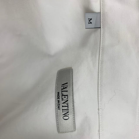 VALENTINO Camisa extragrande con botones de algodón blanco talla M