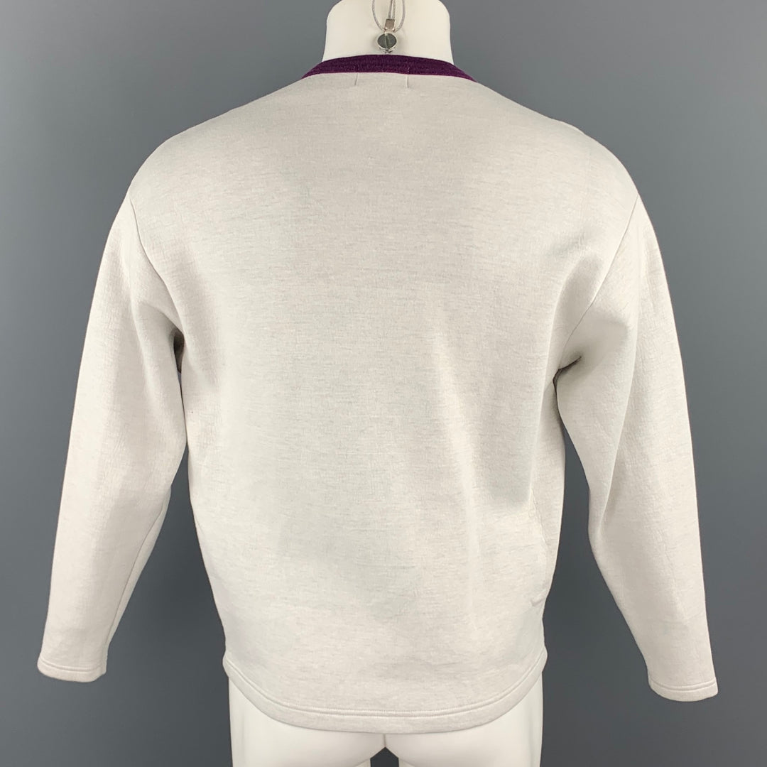 KOLOR Size S Light Grey Graphic Cotton Blend Crew-Neck Sweatshirt