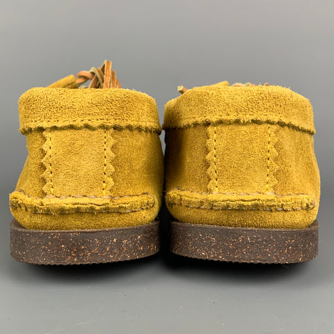 YUKETEN Size 10.5 Mustard Suede Moccasin Lace Up Moccasin Shoes