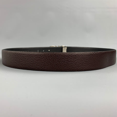 SALVATORE FERRAGAMO Gancini Reversible Size 40 Black & Brown Leather Belt