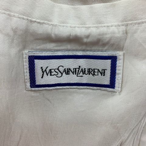 Vintage YVES SAINT LAURENT Size M White Cotton Zip Up Jacket