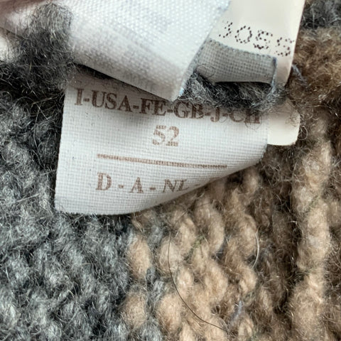 BRUNELLO CUCINELLI Size 42 Grey & Brown Knitted Cashmere Zip Up Jacket