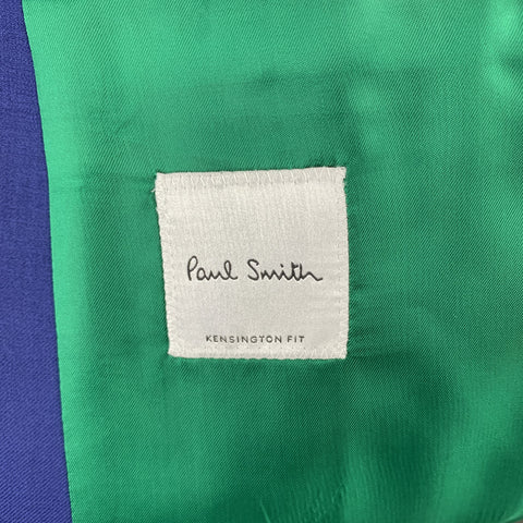 PAUL SMITH Size 40 Regular Royal Blue Wool Notch Lapel Suit