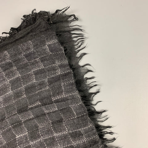 LOUIS VUITTON Black Grey Damier Cashmere Silk Scarf