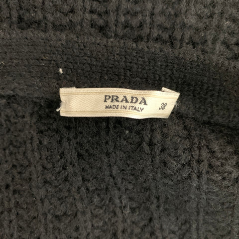 PRADA Size 2 Black Textured Cardigan
