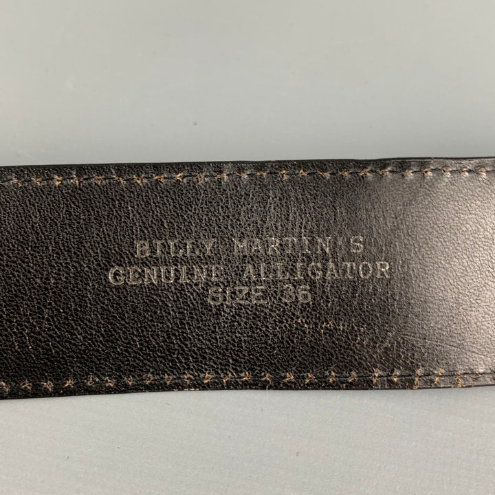 BILLY MARTIN'S Size 36 Black Alligator Belt