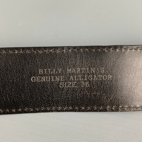 BILLY MARTIN'S Size 36 Black Alligator Belt