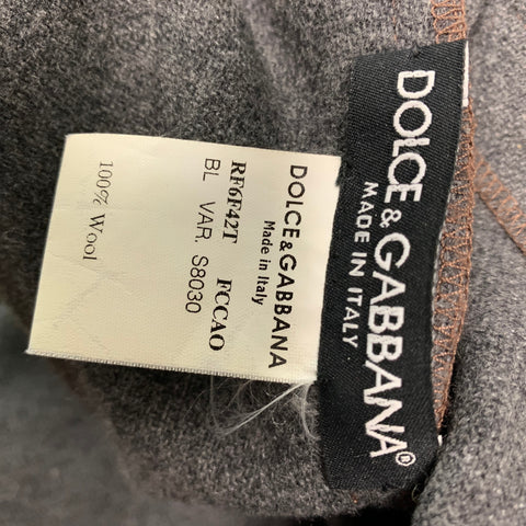 DOLCE &amp; GABBANA Taille M Robe à manches longues marbrée en laine beige marron