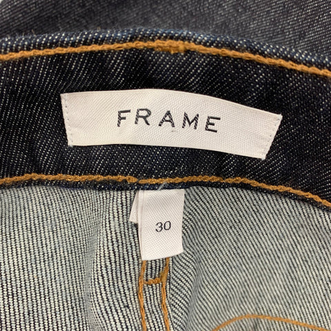 FRAME Size 30 Indigo Cotton Blend Cuffed Jeans
