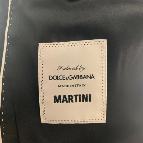 DOLCE & GABBANA Size 38 Black Lace Acetate Blend Notch Lapel Suit