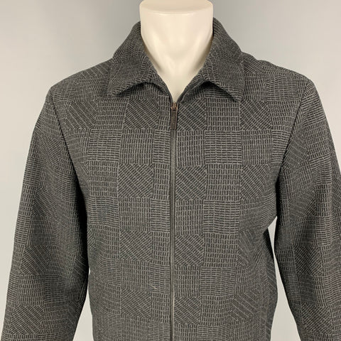 CALVIN KLEIN COLLECTION Size 38 Charcoal Black Textured Wool / Cashmere Jacket