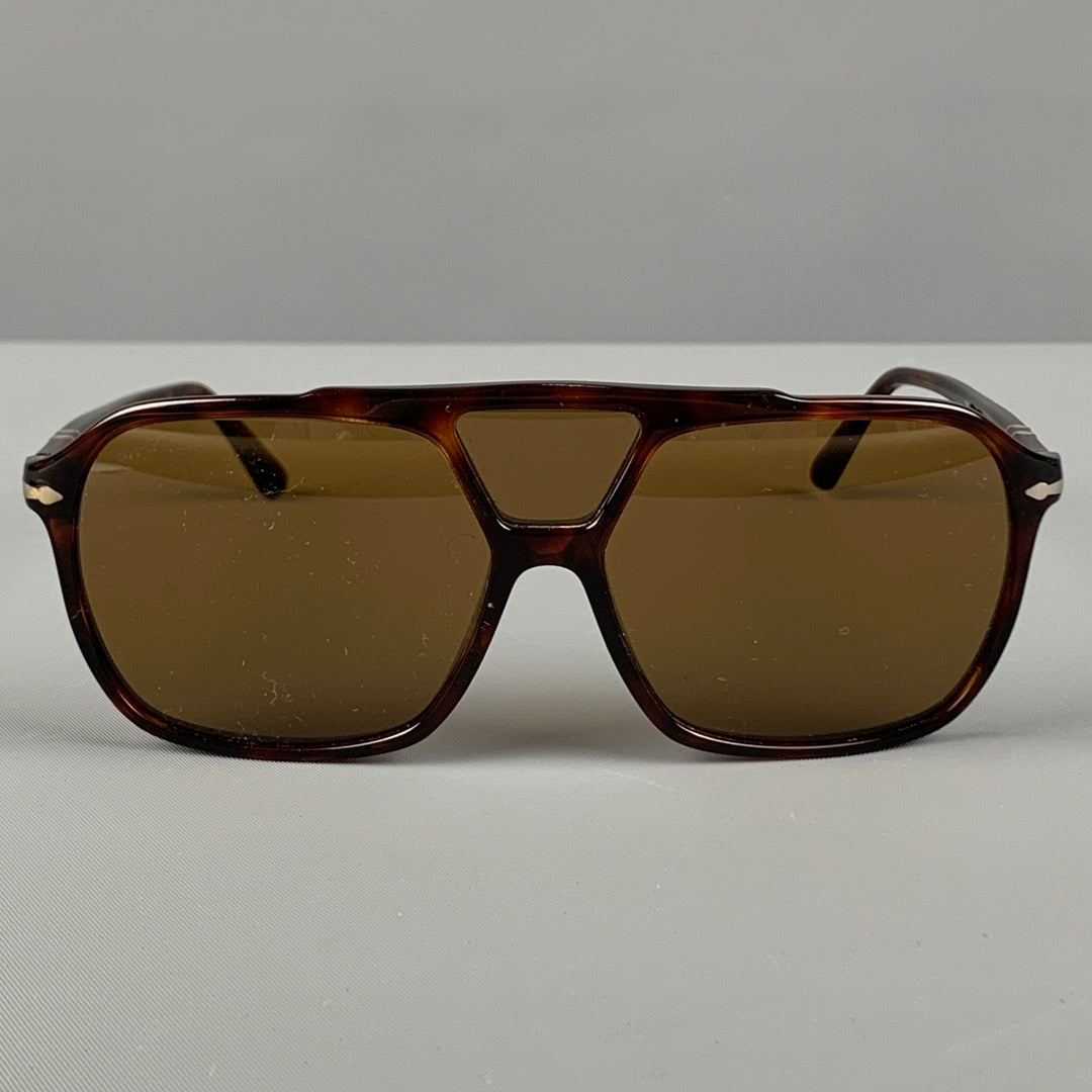 PERSOL Brown Tortoise Acetate Sunglasses