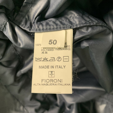 FIORONI Taille 40 Veste en laine mélangée charbon de bois tricotée avec fermeture éclair et boutons-pression