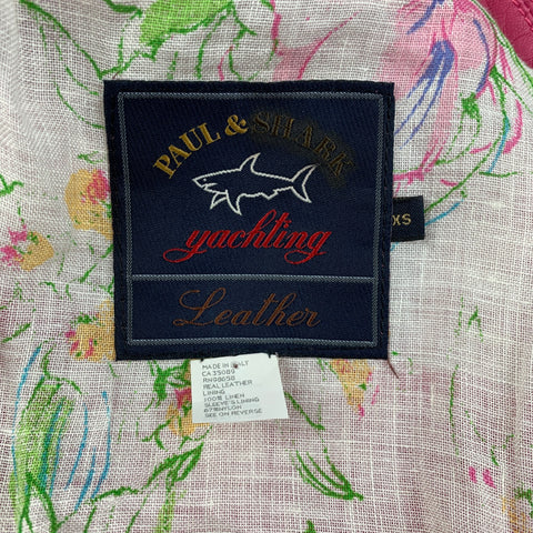 PAUL & SHARK Size XS Pink Leather Notch Lapel Jacket