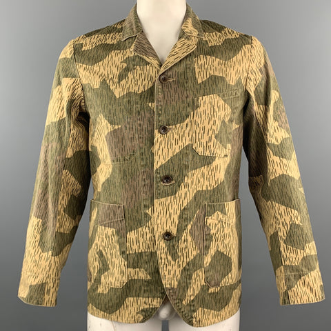 KAPITAL Chest Size M Olive Camo Cotton Notch Lapel Jacket