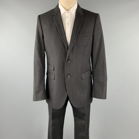 NEIL BARRETT Size 42 Regular Charcoal Stripe Wool Notch Lapel Suit