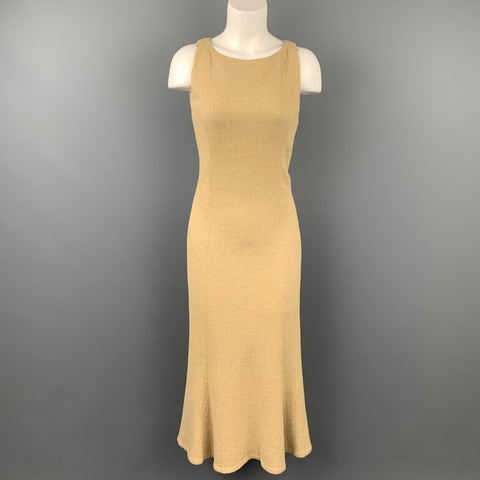 RALPH LAUREN Black Label Taille 2 Robe sirène texturée beige