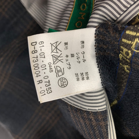 TOMORROWLAND Size 36 Black Gold Plaid Single Breasted Sport Coat